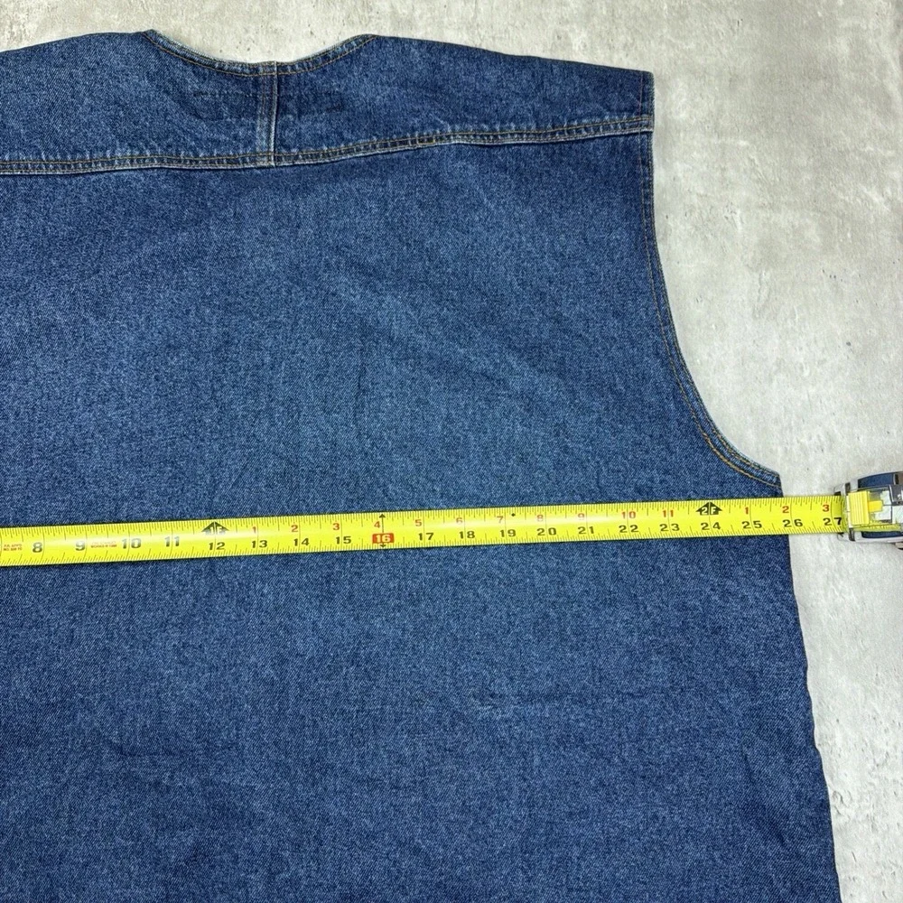 Vintage VASCO Jeans Denim Button Up Vest Large 90s Utility Workwear Y2K Retro